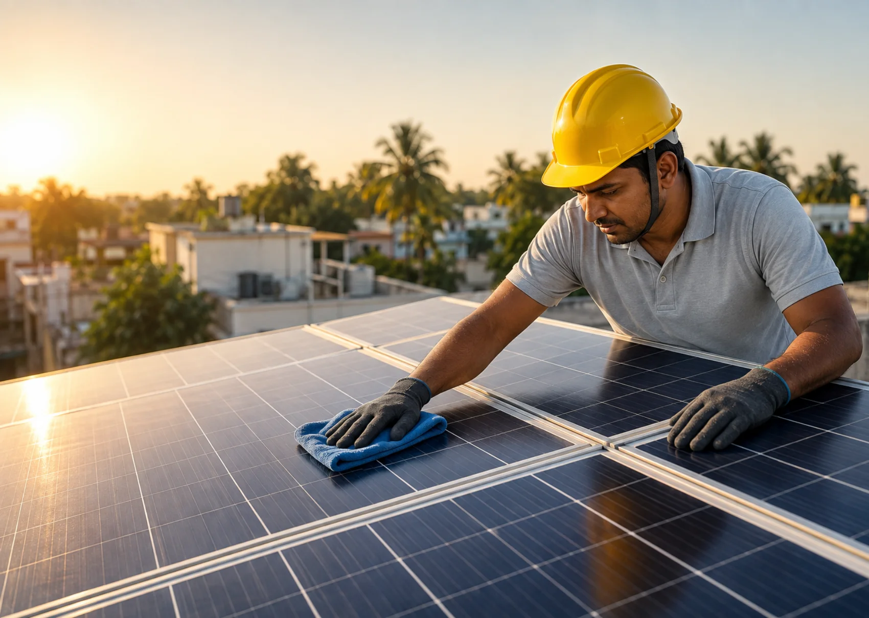 solar panel cleaning