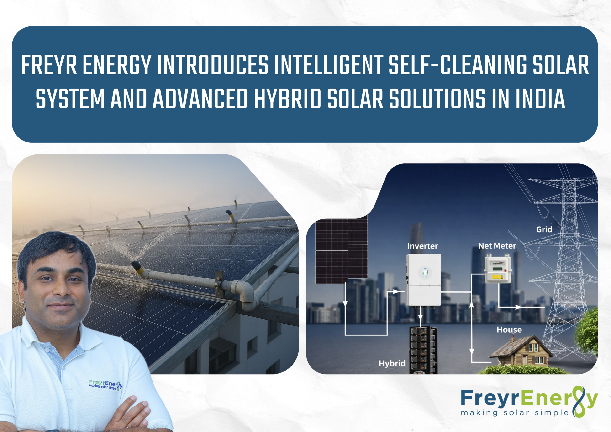 self-cleaning solar setup