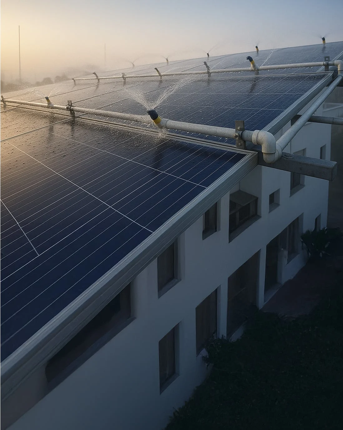 Self-cleaning rooftop solar system